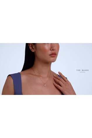 Ted Baker Gold Tone SOLTELL: Solitaire Sparkle Crystal Pendant Necklace