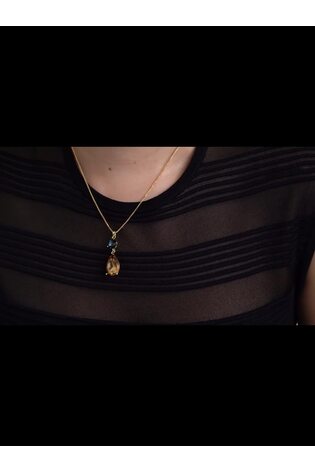 Ted Baker Gold Tearsa: Crystal Teardrop Pendant Necklace - Image 2 of 6 Ted Baker Gold Tearsa: Crystal Teardrop Pendant Necklace - Image 2 of 6