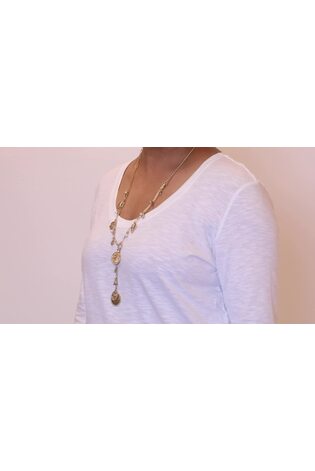 Bibi Bijoux Gold Tone  'Ibiza' Charm Long Lariat Necklace - Image 2 of 5