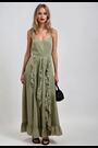Religion Green Kate Maxi Dress With Frills And Spaghetti Straps - Image 2 of 7