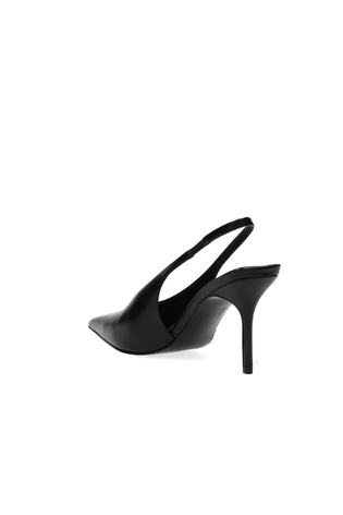 Leather Slingback High-Heel Court Shoes in Black - Image 2 de 7