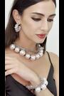 Aela Silver Tone Rhinestone Tube Necklace - Image 2 of 5