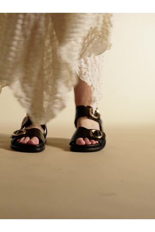 Jones Bootmaker Black Juneau Buckled Sandals - Image 2 of 7