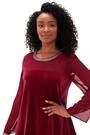 Roman Pink Petite Neck Trim Velvet Dress - Image 2 of 6