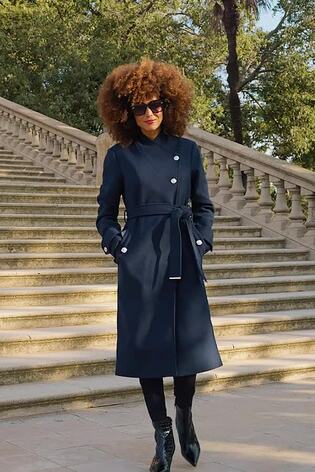 Next navy military coat outlet
