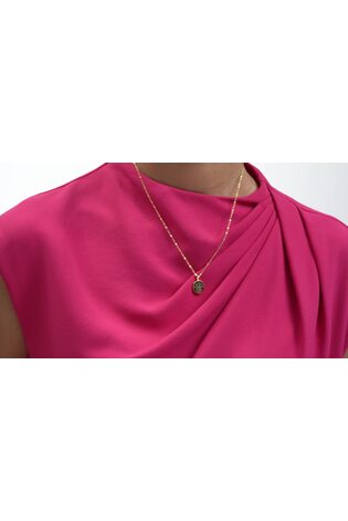 Ted Baker Gold Tone Monella Monogram Button Pendant Necklace - Image 2 of 6