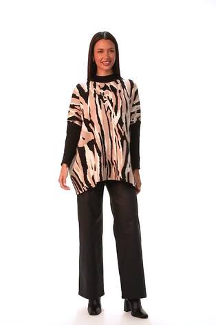 Roman Black Abstract Animal Print Knitted Jumper - Image 2 of 6