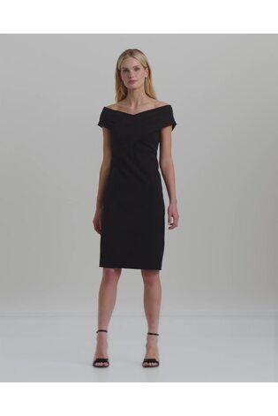 Lauren Ralph Lauren Crepe Off-The-Shoulder Cocktail 100% Cotton Dress - Image 2 of 9