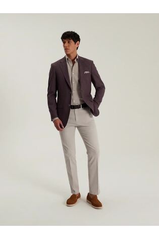 Skopes Purple Tailored Fit Jamie Semi Plain Blazer Jacket - Image 2 of 8