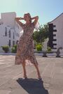 Sosandar Natural Zebra Print Faux Wrap Midi Dress - Image 2 of 6