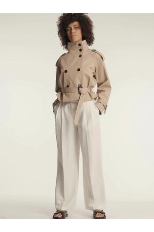 Tommy Hilfiger Brown 100% Cotton Crop Trench Jacket - Image 2 of 10 Tommy Hilfiger Brown 100% Cotton Crop Trench Jacket - Image 2 of 10