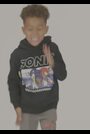 Angel & Rocket Dark black Sonic Print Hoodie - Image 2 of 7