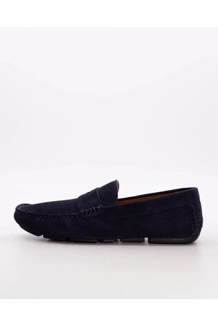 Dune London Blue Bradlay Saddle Driver Shoes - Image 2 of 6
