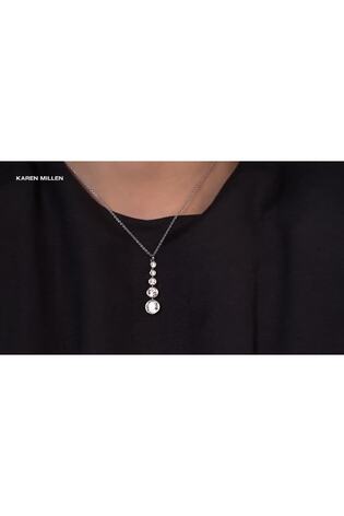 Karen Millen Silver Tone Crystal Flow Pendant - Image 2 of 6