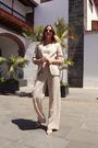Sosandar Natural Ruched Sleeve Linen Suit Jacket - Image 2 of 6