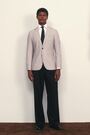 Reiss Taupe/Off White Garland Single-Breasted Blazer with Wool in Puppytooth Check - Image 2 of 10