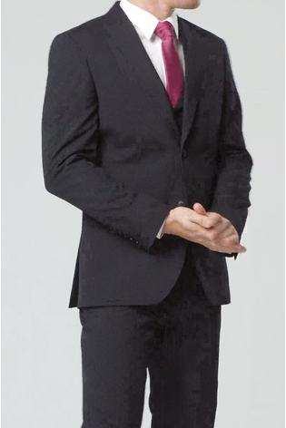Navy Blue Tailored Two Button Suit Jacket - Image 2 of 8