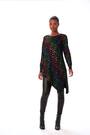 Roman Black Asymmetrical Foil Print Tunic - Image 2 of 6