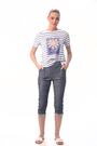 Roman Blue Cropped Cargo Bengaline Trousers - Image 2 of 5