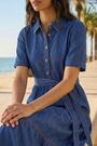 כחול  - Roman שמלת מידי מדורגת עם כפתורים - תמונה 2 מתוך 6
