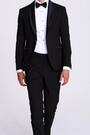 MOSS Slim Fit Black Tuxedo Suit: Jacket - Image 2 of 4