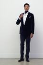 Reiss Navy Royale Double-Breasted Velvet Blazer Slim-Fit - Image 2 of 8