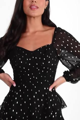 Quiz black skater dress cheap