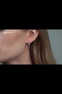Karen Millen Silver Tone Textured Twist Hoop Earrings - Image 2 of 6