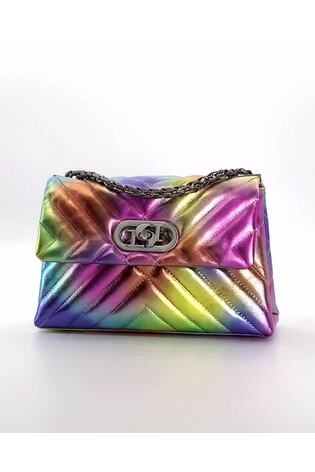 Dune London Multi Pink Small Regent Quilted Shoulder Bag - Image 2 of 4