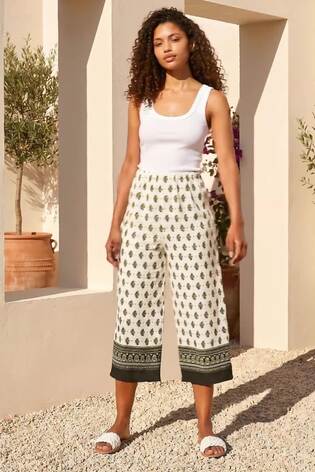 Roman White Petite Textured Cropped Trousers - Image 2 of 7