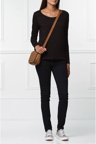 Black Long Sleeve Crew Neck 100% Cotton T-Shirt - Image 2 of 7