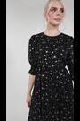 Lovedrobe Printed Puff Sleeve Black Midaxi Dress - Image 2 of 6