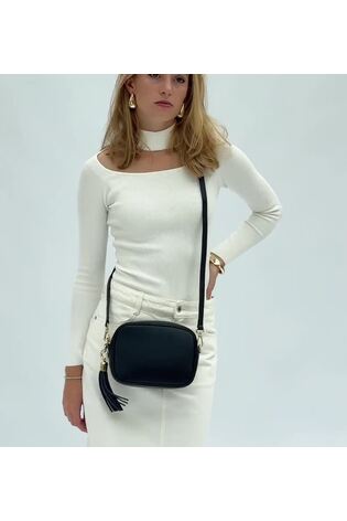 Buy Apatchy Navy The Tassel Leather Cross-Body Bag from Next Australia
