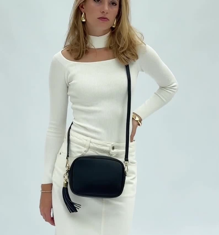 Buy Apatchy Navy The Tassel Leather Cross-Body Bag from Next USA