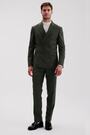 MOSS Khaki Slim Double Breasted Flannel Suit Jacket - Image 2 of 6