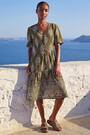 Roman Green Petite Border Print Tiered Dress - Image 2 of 7