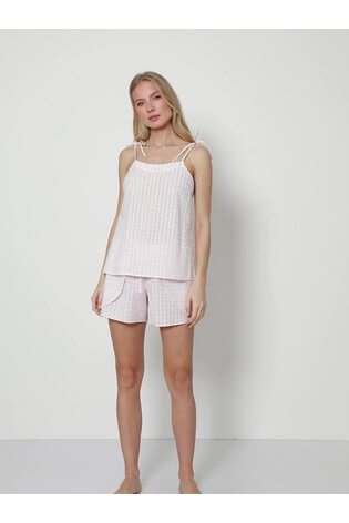 Aruelle Pink Julie Checked Short Pyjamas Set - Image 2 of 5