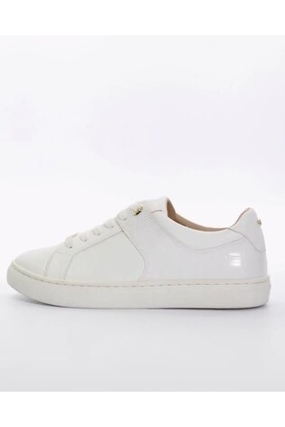 Dune London White Elodic Material Mix Cupsole Sneakers - Image 2 of 6