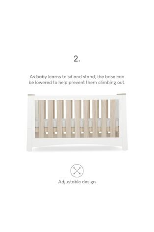 Cuddleco White Ada Cot Bed in White and Ash