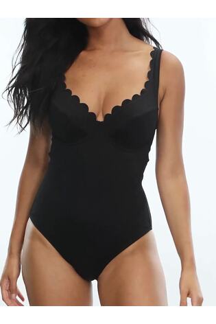Panache Black Spirit Plunge Textured Wired Swimsuit - Image 2 of 5