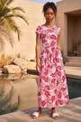 Roman Pink Floral Pocket Midi Dress - Image 2 of 5