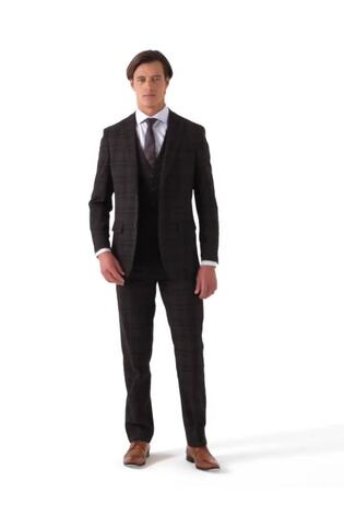 Skopes Black Tailored Fit Alton Check Suit: Jacket - Image 2 of 5