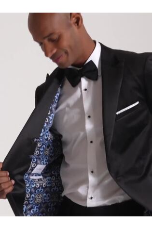 Schwarz - Skopes Tailored Fit Jive Samt Jacke - Bild 2 von 13