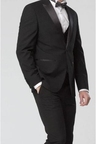 Buy Black Regular Fit Tuxedo Suit Jacket from the Next UK online shop