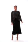 Roman Black Velvet Elastic Waist Tulip A-line Skirt - Image 2 of 6