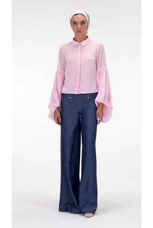 leem Pink Maxi Balloon Sleeve Blouse - Image 2 of 5 leem Pink Maxi Balloon Sleeve Blouse - Image 2 of 5