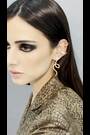 Aela Gold Tone Pave Snake Stud Earrings - Image 2 of 4