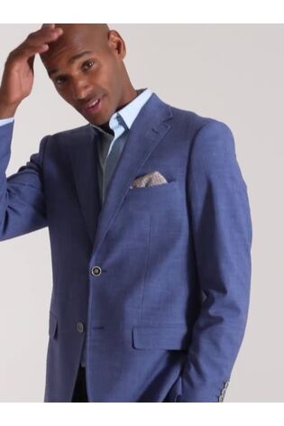 Skopes Light Blue Tailored Fit Jamie Semi Plain Blazer Jacket - Image 2 of 9