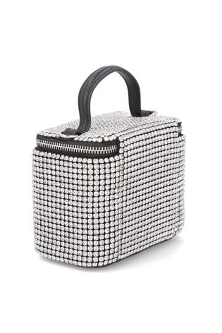 Mini Crystal Vanity Crossbody Bag in Silver - Image 2 of 6