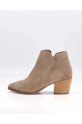 Dune London Natural Parlor Cropped Western Ankle Boots